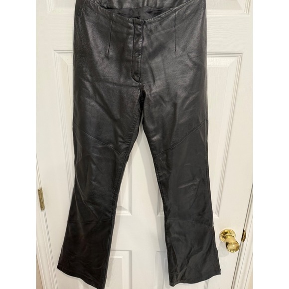 Wilsons Leather Pants - 90s Black Leather Boot Cut Pants Mid Rise